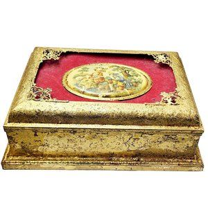 Antique Gilt Metal Decorative Box (A5039)